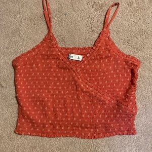 Large Hollister orange flower crop top